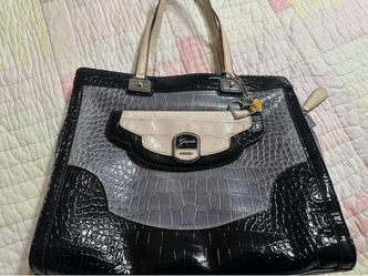 Guess Tote Handbag Croc Embossed