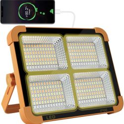 Portable LED Work Solar Light 100W 16500mAh 10000 LM with Stepless Brightness Job Site Battery Rechargeable LED Floor Light for Emergency Worklight fo