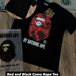 Red And Black Cami Bape Tee Sizes S,M,L,XL