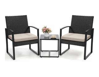 3 Piece Wicker Patio Bistro Set
