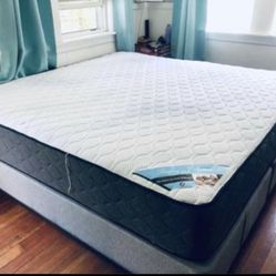 King Size Memory Foam Gel Orthopedic MIDIUM 9”thick+Box Spring9”very Comfort Brand New We FINANCE DELIVERY 🚚 AVAILABLE 