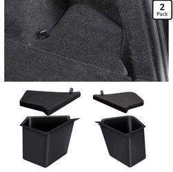 2025-2026 Model Y Juniper Trunk Storage Bins, 2PCS TPE Waterproof, Anti Slip Strips, Original Suede Material Lids