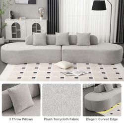 Gray Cloud Sectional Boneless Sofa
