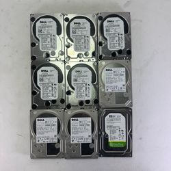 Dell 3.5" n/a 2TB SATA III 6Gbps HDD 8 Dell 2TB HDDs and 1 WD 1TB HDD