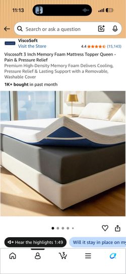 FREE New - Queen memory foam mattress topper