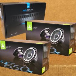 🚨 No Credit Needed 🚨 JL Audio RD-Series 4 Channel Amplifier 800 Watts C2 6 1/2" 2-Way Coaxial Speakers Package 🚨  Payment Options Available 🚨 