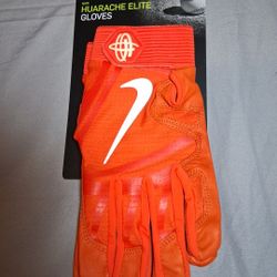 NIKE HURACHE ELITE ADULT BASEBALL BATTING GLOVES PGB643-844 Orange Men’s Size L