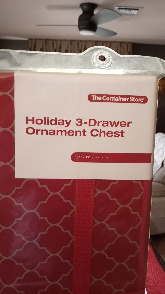 Christmas Storage For Holiday Christmas Decorations. 3 Drawer Chest 