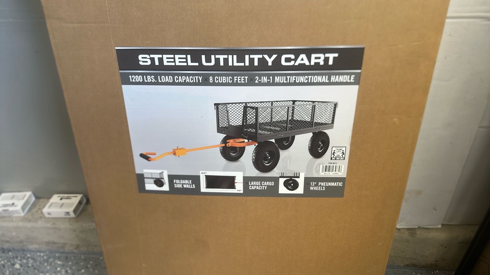 Harbor Freight steel utility cart