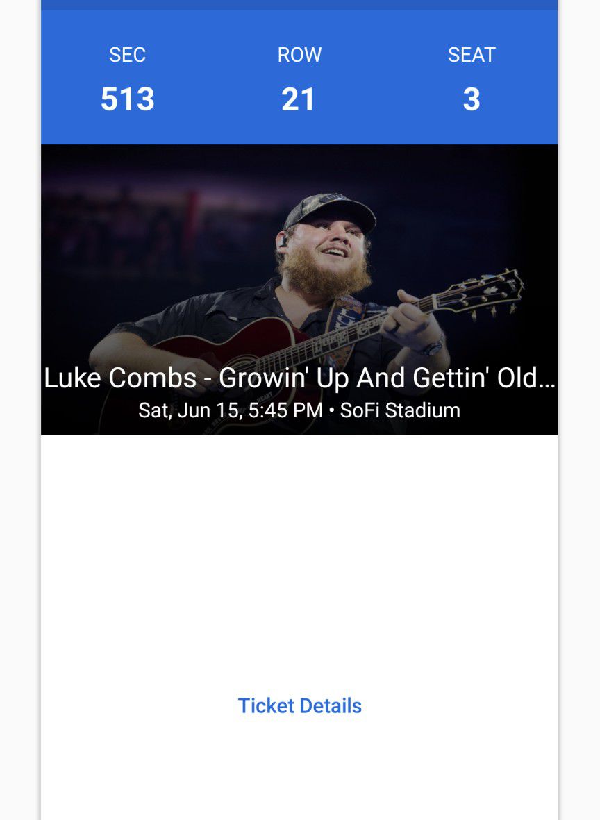 Luke Combs June 15th TWO TICKETS 