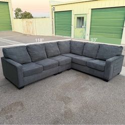 Beautiful Gray Sofa Sectional Couch + Free Delivery