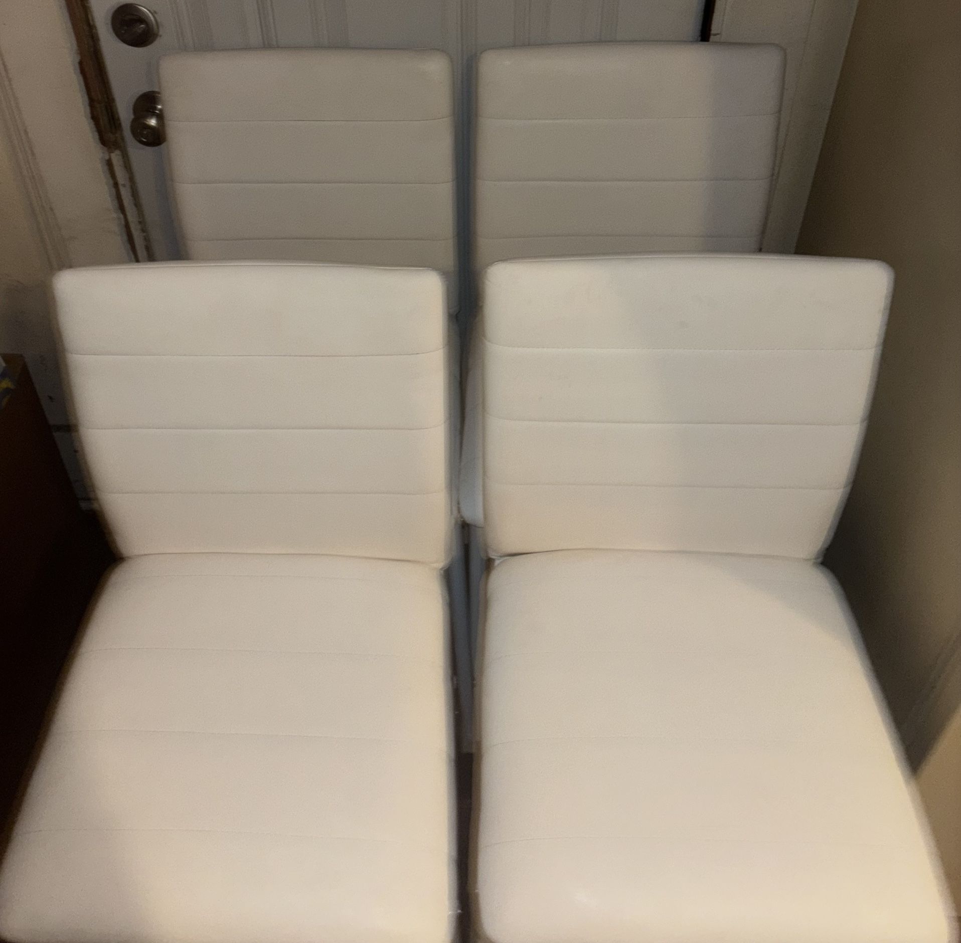 Bar Stools Set of 4 Leather Counter Height Stools
