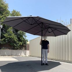 New in box $95 Large 15 FT Double Sided Umbrella Outdoor Patio Garden Yard (Weight base not included) 
