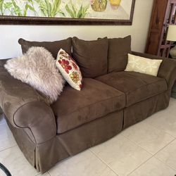 Couch + bed frame - $700 for both (used, good condition) cash only
