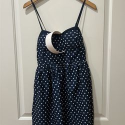 Short Navy Blue Pinup Girl With Headband Dress Costume 