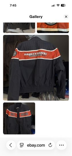 Harley Davidson Motorcycle Racing Full Zip Black Jacket Men’s 100% Nylon USA