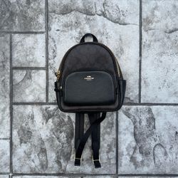 Coach Mini Court Backpack in Signature Canvas & Leather
