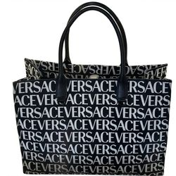 Versace Allover Print Canvas Tote Bag