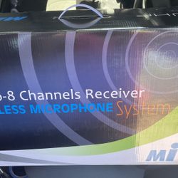 Tbaxo Wireless Microphone System UHF 8 Channel Receiver 