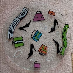 8" Round Shoe/Fashion Glass Plate By LOLITA