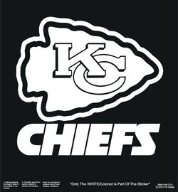 Kc Chiefs White Vinyl Decal For Cars Trucks And Laptops. 