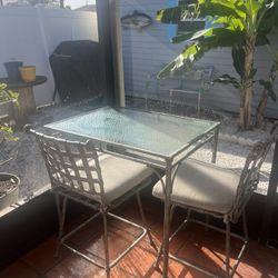 2 Person Glass Top Table 