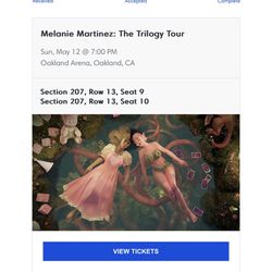 2 Melanie Martinez Tickets For Motheres Day In Oakland 