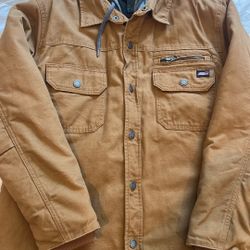 Dickies Men's Fleece Hooded Duck Shirt Jacket with Hydroshield
