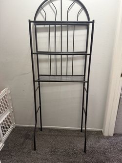 Brown Metal Over-the-Toilet Bathroom Shelf
