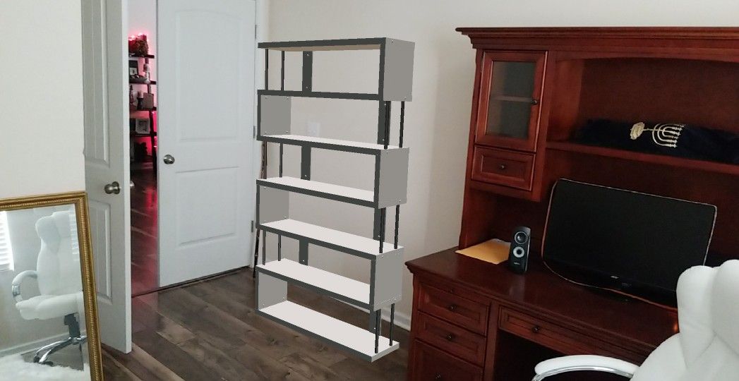Solid Wooden Desk With Hutch Top