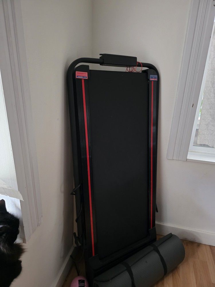 Under-desk treadmill, 3-in-1 walking pad with 340 lb capacity, app control, LED monitor, and wheels, 2.5 HP foldable treadmill, compact walking machin