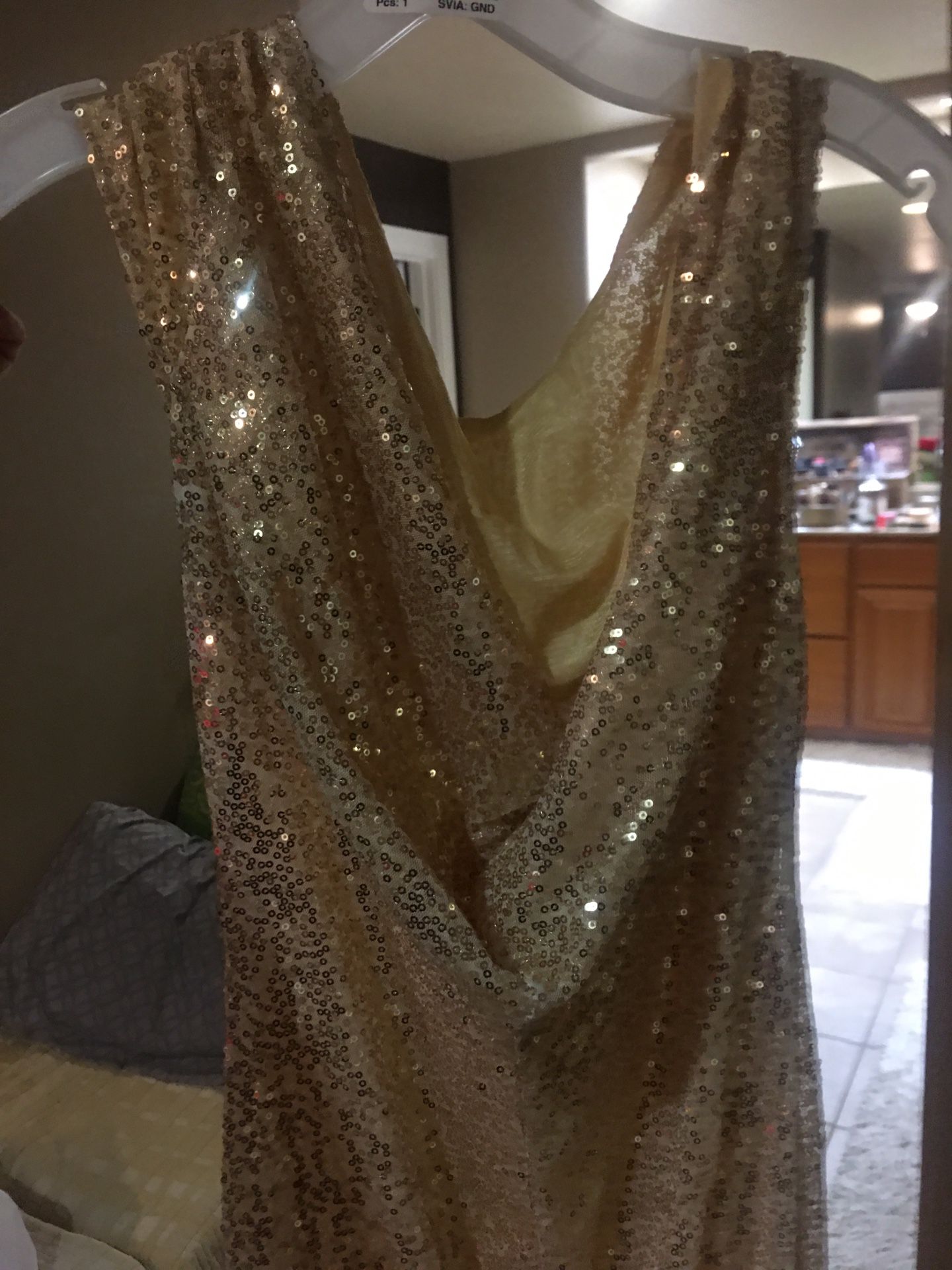 New Never been used gold sequins dress