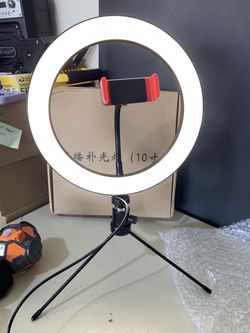 10 inch Table Top LED Ring Light, Dimmable 3 Modes Light