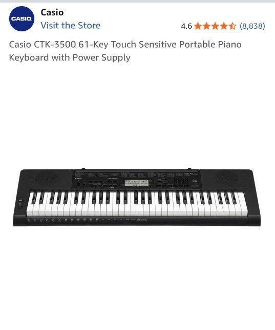 Casio CTK-3500 61-Key Portable Piano Keyboard