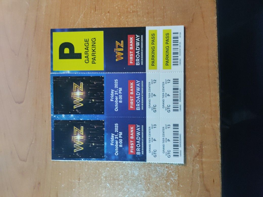 The WIZ Showing October 31st Tanger Center With Parking