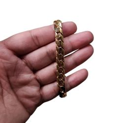 Vintage Gold Toned Double Cuban Link Bracelet