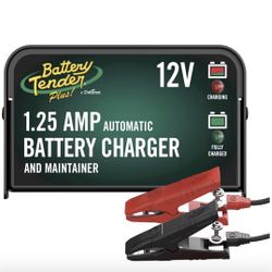 Battery Tender Plus 12V 1.25 AMP Car & Motorcycle Battery Charger and Maintainer, Float Charge for Automotive, and ATVs - Smarter Than a Trickle Charg