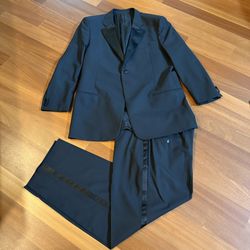 Armani Collezioni Tuxedo Suit Men’s 46R XL Men‘s Black Formal Luxury Jacket Pant