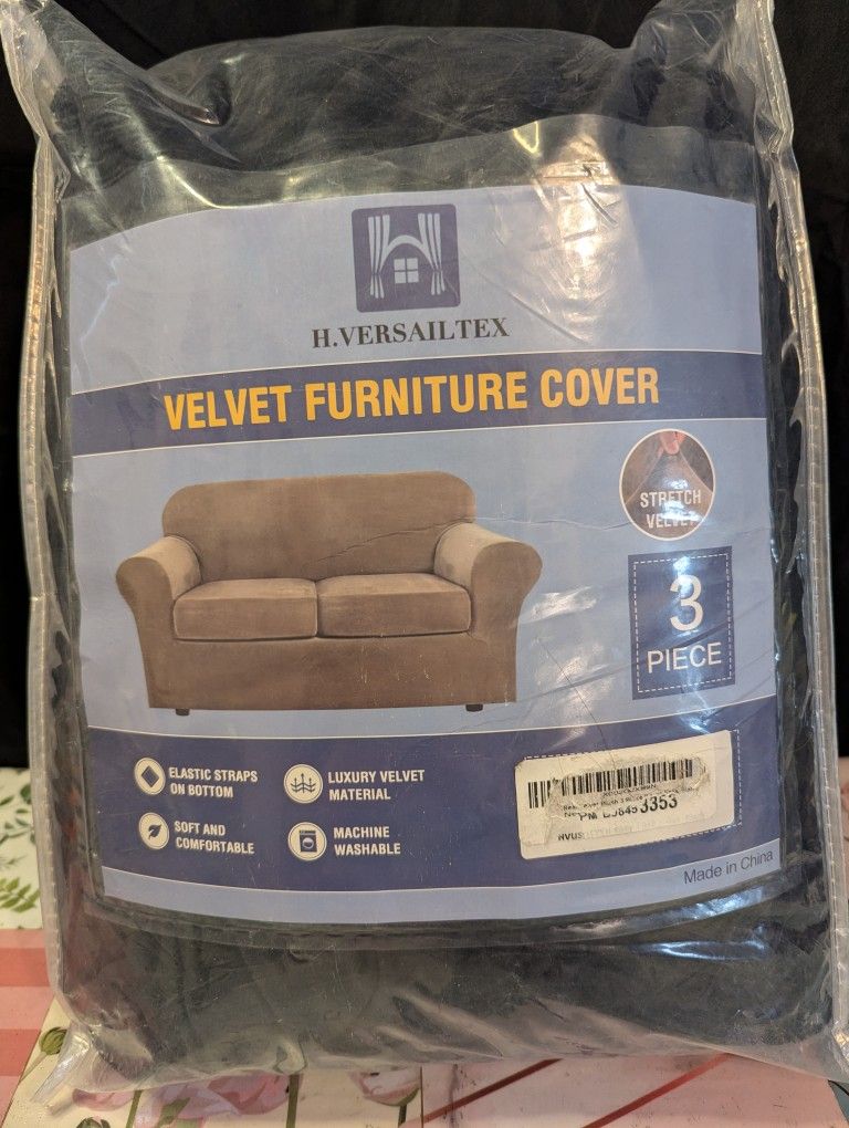Black Velvet Loveseat Cover