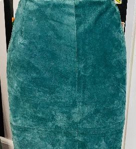 Suede leather skirt