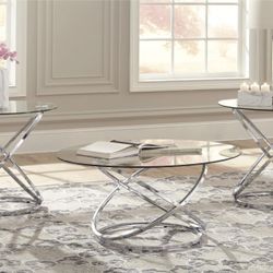 Chrome And Glass Living Room Tables 