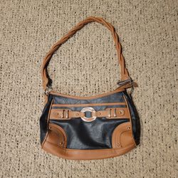 WOMENS ROSETTI TWISTED STRAP SHOULDER BAG BROWN AND BLACK 