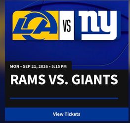 Rams MONDAY NIGHT GAME WITH PARKING