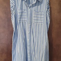 Blue Striped Summer Dress