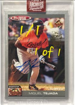 1 of 1 Autograph Card - Topps Archives Miguel Tejada Auto 1/1 ON CARD ENCASED