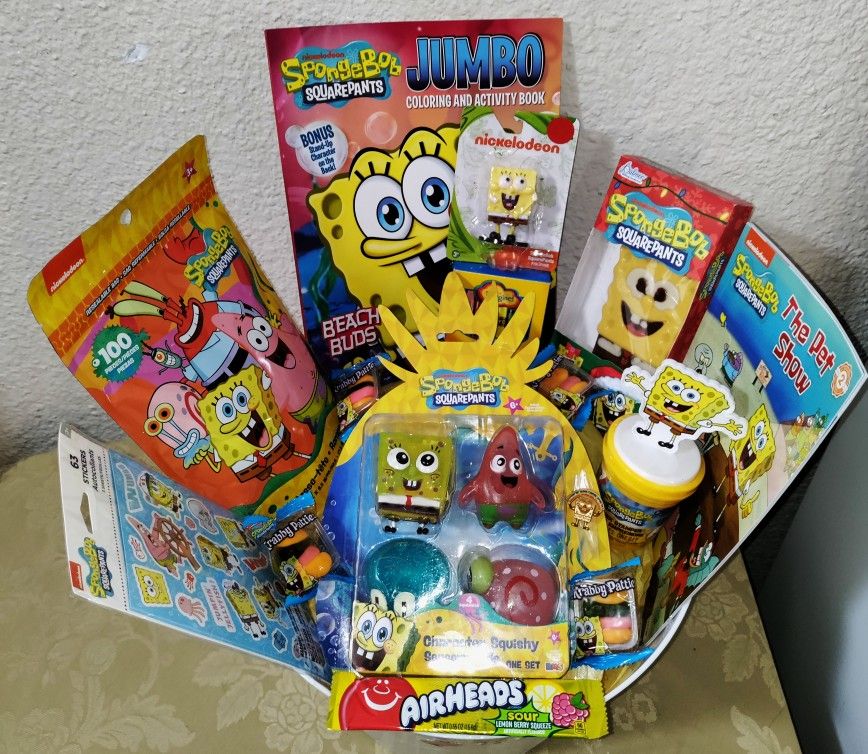 SPONGEBOB GIFT BASKET. ( PICK UP IN MODESTO.)