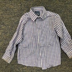 Boys 4 Nautica blue/white/red long sleeve button up Lot 09
