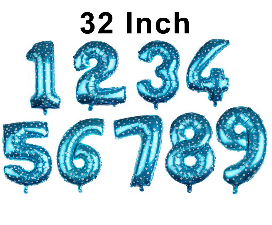 32" Number blue-color foil balloon