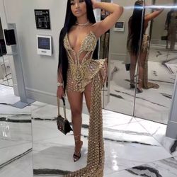 Champagne / Gold Prom Or Birthday Dress 