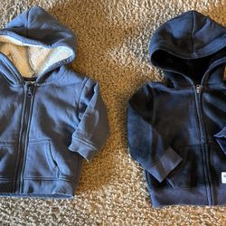 Baby Boy’s 12 Months Blue Zip Up Hoodies (Set of 2)